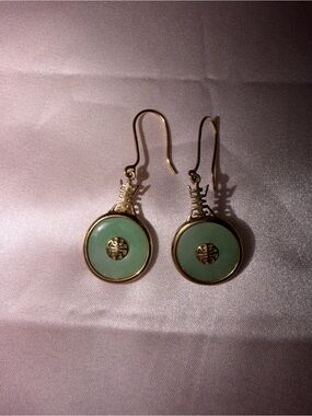 Jade 14K Gold Dangle Earrings